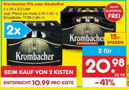 Krombacher Pils oder Alkoholfrei