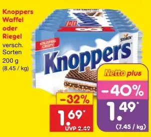 Knoppers Waffel oder Riegel