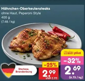 Hähnchen-Oberkeulensteaks