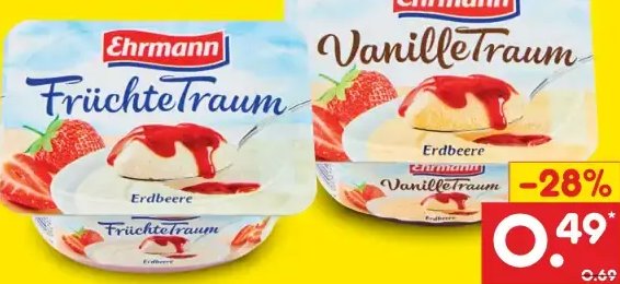 Ehrmann Früchte-, Vanille- oder Grießtraum