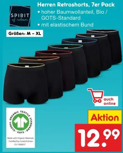 Herren Retroshorts, 7er Pack