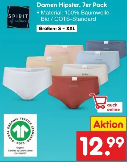 Damen Hipster, 7er Pack