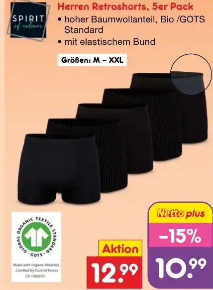 Herren Retroshorts, 5er Pack