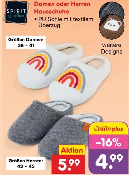 Damen oder Herren Hausschuhe
