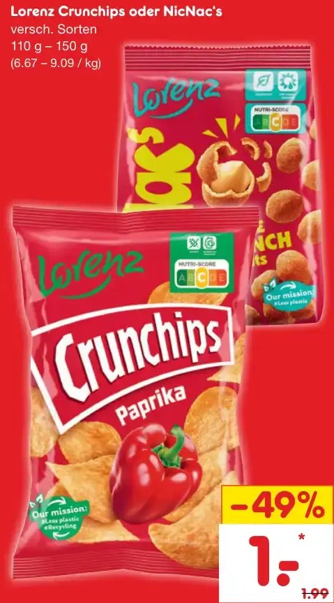 Lorenz Crunchips oder NicNac's