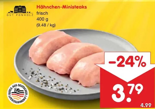 Hähnchen-Ministeaks