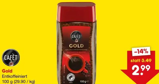 CAFÉT Gold Entkoffeiniert