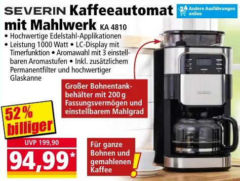 SEVERIN Kaffeeautomat mit Mahlwerk
