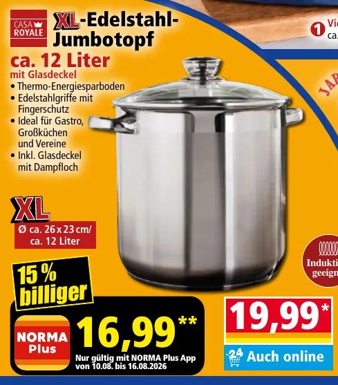 XL-Edelstahl-Jumbotopf