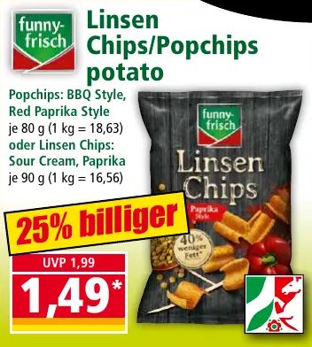 funny-frisch Linsen Chips/Popchips potato