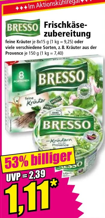 BRESSO Frischkäsezubereitung