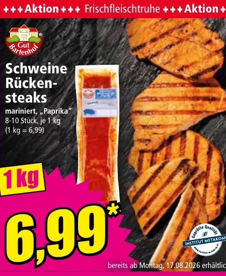 Schweine Rückensteaks