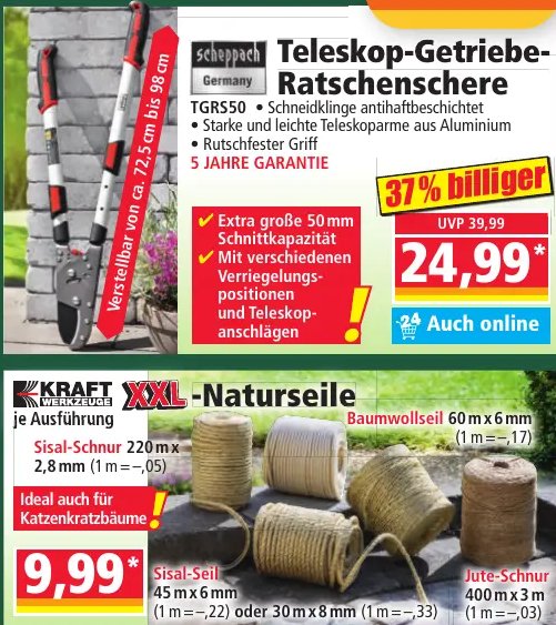 Teleskop-Getriebe-Ratschenschere