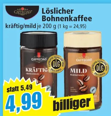 Löslicher Bohnenkaffee