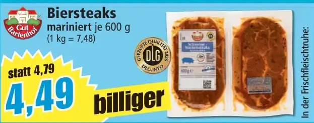 Biersteaks mariniert