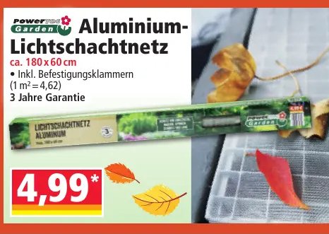 Aluminium-Lichtschachtnetz