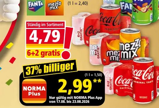 Erfrischungsgetränk teilweise koffeinhaltig