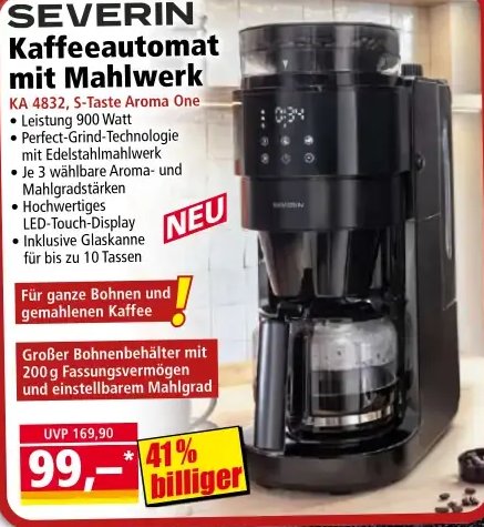 SEVERIN Kaffeeautomat mit Mahlwerk