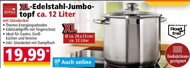 XL-Edelstahl-Jumbotopf