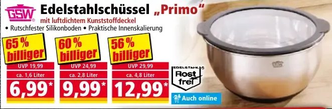 Edelstahlschüssel „Primo“