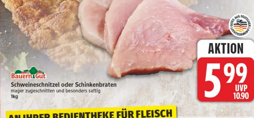 Schweineschnitzel oder Schinkenbraten