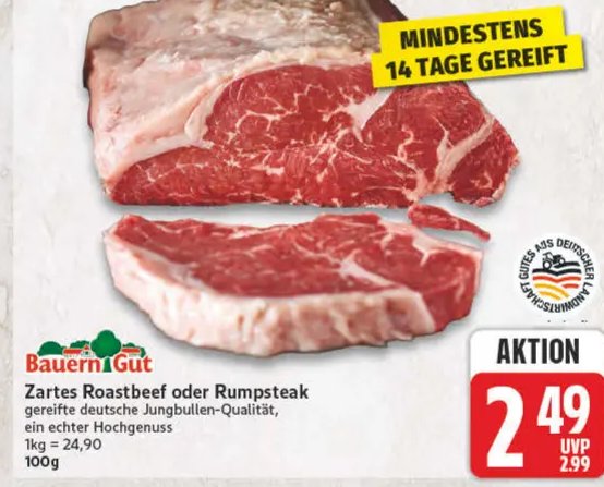 Zartes Roastbeef oder Rumpsteak