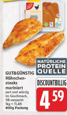 Hähnchensteaks mariniert