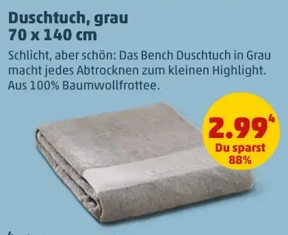 Duschtuch, grau