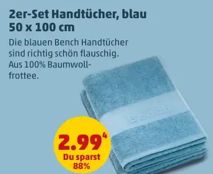 2er-Set Handtücher, blau