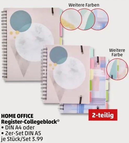 HOME OFFICE Register-Collegeblock
