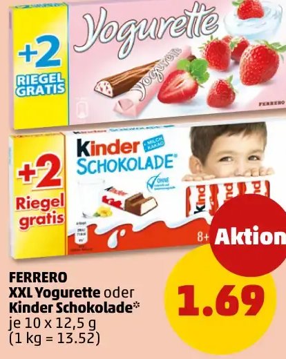 FERRERO XXL Yogurette oder Kinder Schokolade*