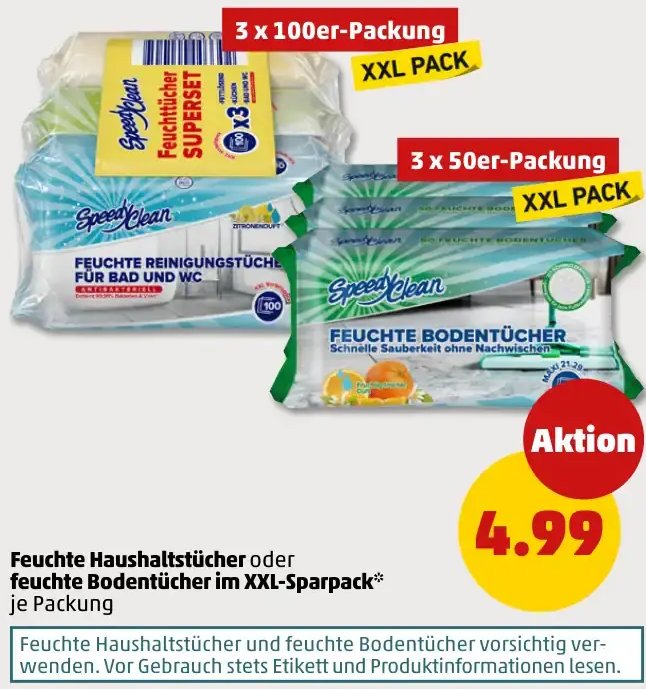 Feuchte Haushaltstücher oder feuchte Bodentücher im XXL-Sparpack