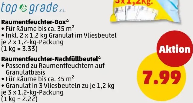top grade Raumentfeuchter-Nachfüllbeutel