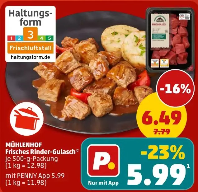 MÜHLENHOF Frisches Rinder-Gulasch
