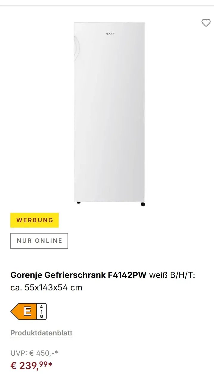 Gorenje Gefrierschrank F4142PW weiß