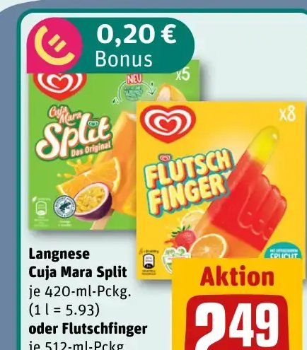Langnese Cujamara Split oder Flutschfinger