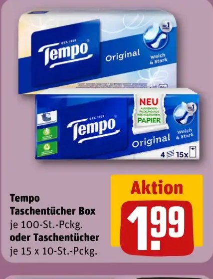 Tempo Taschentücher Box