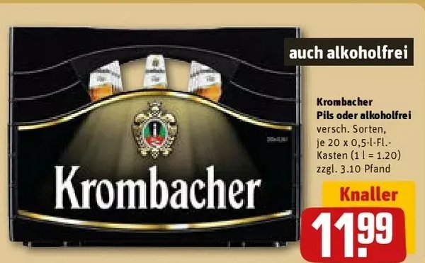 Krombacher Pils oder alkoholfrei