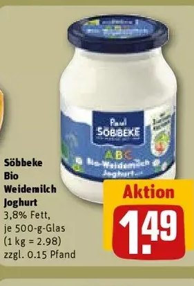 Söbbeke Bio Weidemilch Joghurt