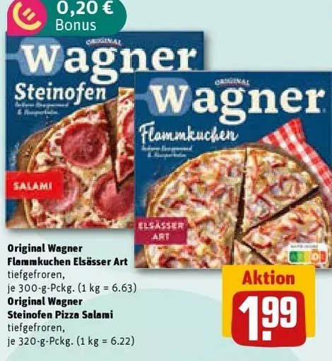 Original Wagner Flammkuchen Elsässer Art / Steinofen Pizza Salami