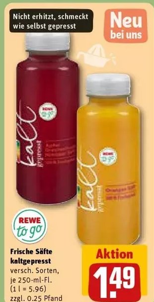 Frische Säfte kaltgepresst