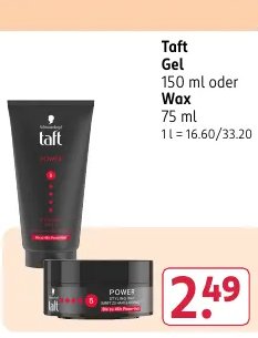 Taft Gel oder Wax