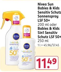 Nivea Sun Babies & Kids Sensitiv Schutz Sonnenspray LSF 50+