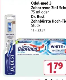 Odol-med 3 Zahncreme 3in1 Schutz oder Dr. Best Zahnbürste Hoch-Tief