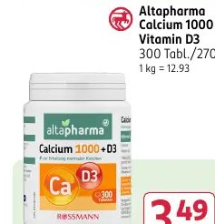 Altapharma Calcium 1000 + Vitamin D3