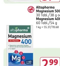 Altapharma Magnesium 500 oder Magnesium 400