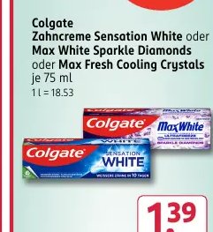 Colgate Zahncreme Sensation White oder Max White Sparkle Diamonds oder Max Fresh Cooling Crystals