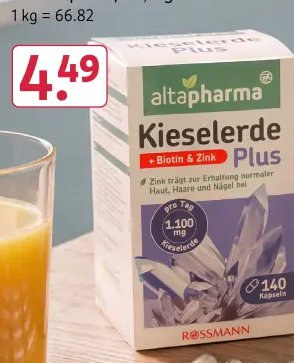 Altapharma Kieselerde plus