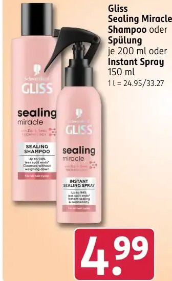 Gliss Sealing Miracle Shampoo oder Spülung