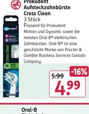 Prokudent Aufsteckzahnbürste Cross Clean